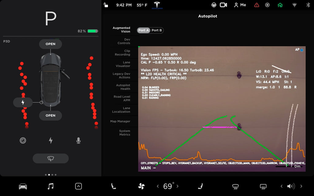 Tesla Full Self-Driving's Augmented-Reality-Ansicht von einem bekannten Hacker vorgestellt